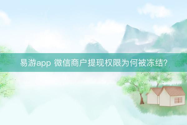 易游app 微信商户提现权限为何被冻结？