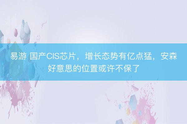 易游 国产CIS芯片，增长态势有亿点猛，安森好意思的位置或许不保了