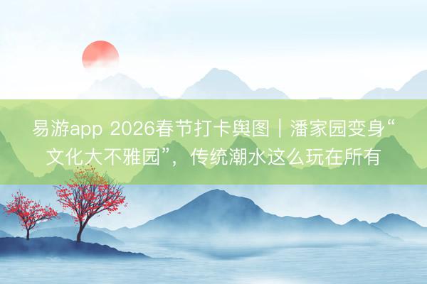易游app 2026春节打卡舆图｜潘家园变身“文化大不雅园”，传统潮水这么玩在所有