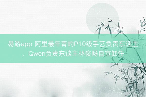易游app 阿里最年青的P10级手艺负责东谈主，Qwen负责东谈主林俊旸自宣卸任