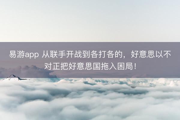 易游app 从联手开战到各打各的,好意思以不对正把好意思国拖入困局!