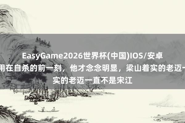 EasyGame2026世界杯(中国)IOS/安卓官方下载 吴用在自杀的前一刻,他才念念明显,梁山着实的老迈一直不是宋江