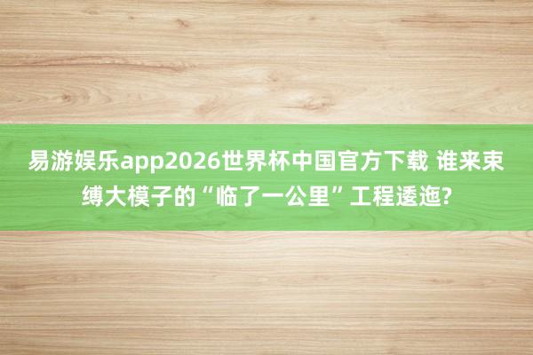 易游娱乐app2026世界杯中国官方下载 谁来束缚大模子的“临了一公里”工程逶迤?