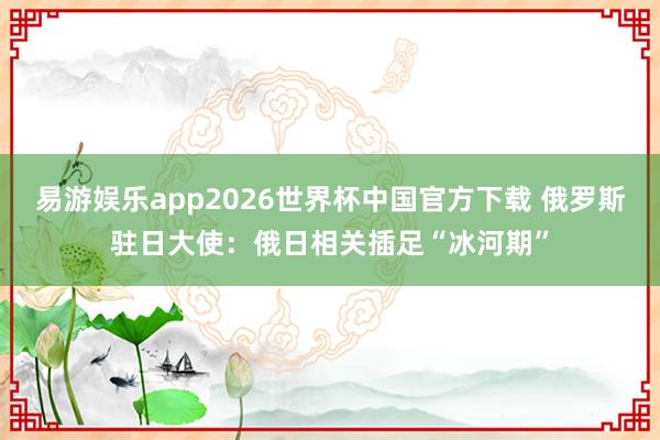 易游娱乐app2026世界杯中国官方下载 俄罗斯驻日大使:俄日相关插足“冰河期”