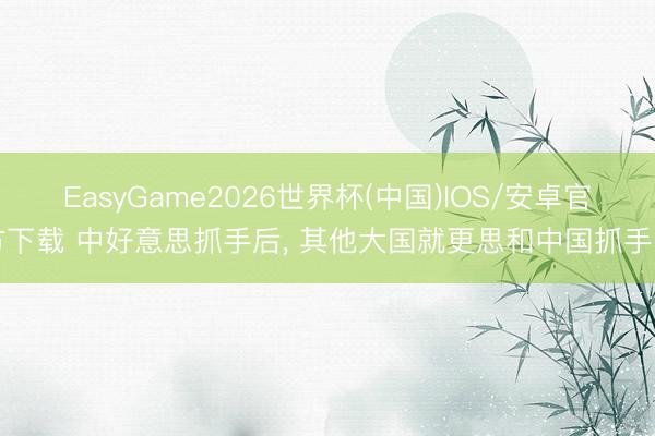 EasyGame2026世界杯(中国)IOS/安卓官方下载 中好意思抓手后， 其他大国就更思和中国抓手了