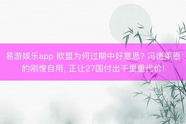 易游娱乐app 欧盟为何过期中好意思? 冯德莱恩的刚愎自用, 正让27国付出千里重代价!