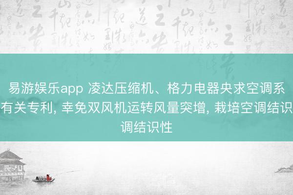 易游娱乐app 凌达压缩机、格力电器央求空调系统有关专利, 幸免双风机运转风量突增, 栽培空调结识性