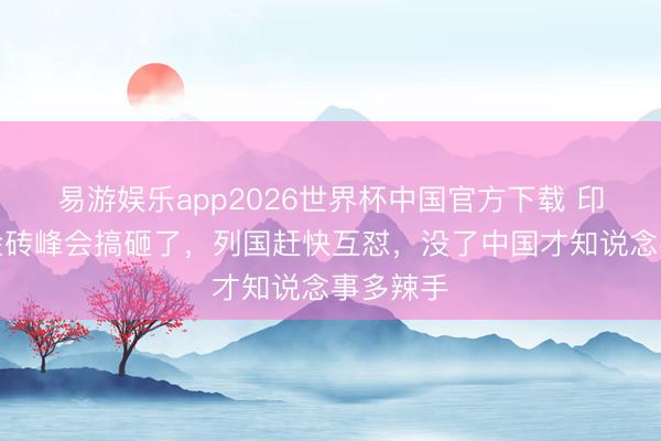 易游娱乐app2026世界杯中国官方下载 印度主握金砖峰会搞砸了,列国赶快互怼,没了中国才知说念事多辣手