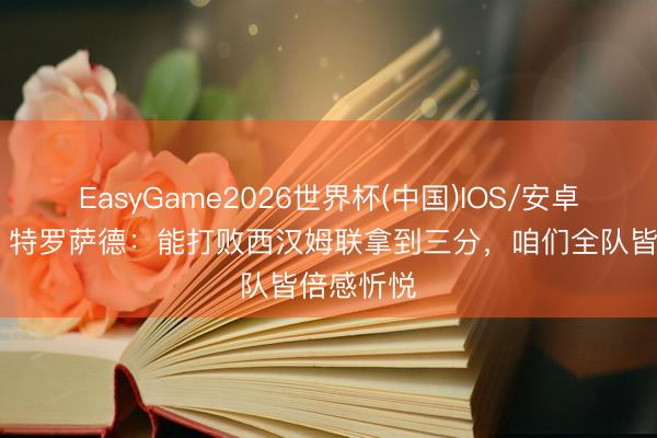 EasyGame2026世界杯(中国)IOS/安卓官方下载 特罗萨德:能打败西汉姆联拿到三分,咱们全队皆倍感忻悦