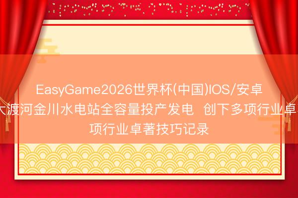 EasyGame2026世界杯(中国)IOS/安卓官方下载 大渡河金川水电站全容量投产发电  创下多项行业卓著技巧记录